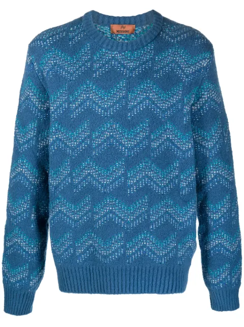 Missoni patterned-jacquard textured jumper