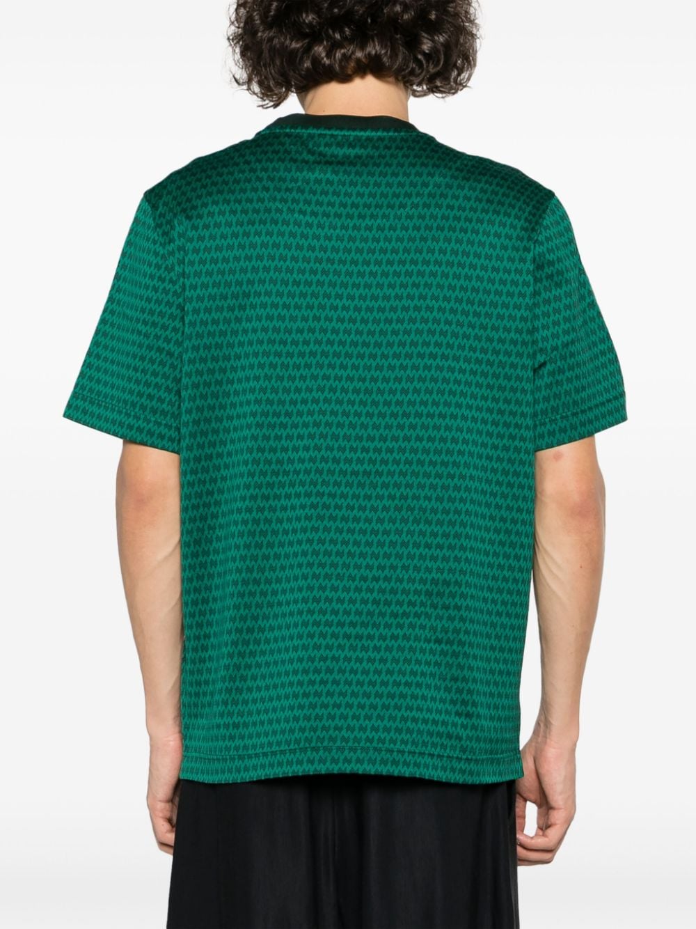 Shop Missoni Monogram-pattern Cotton T-shirt In Green