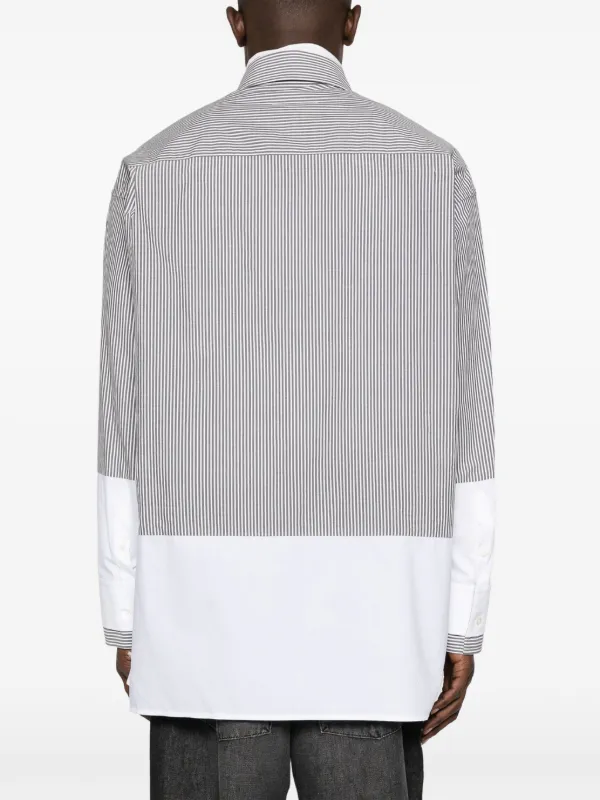 MM6 Maison Margiela ストライプ パネルシャツ | グレー