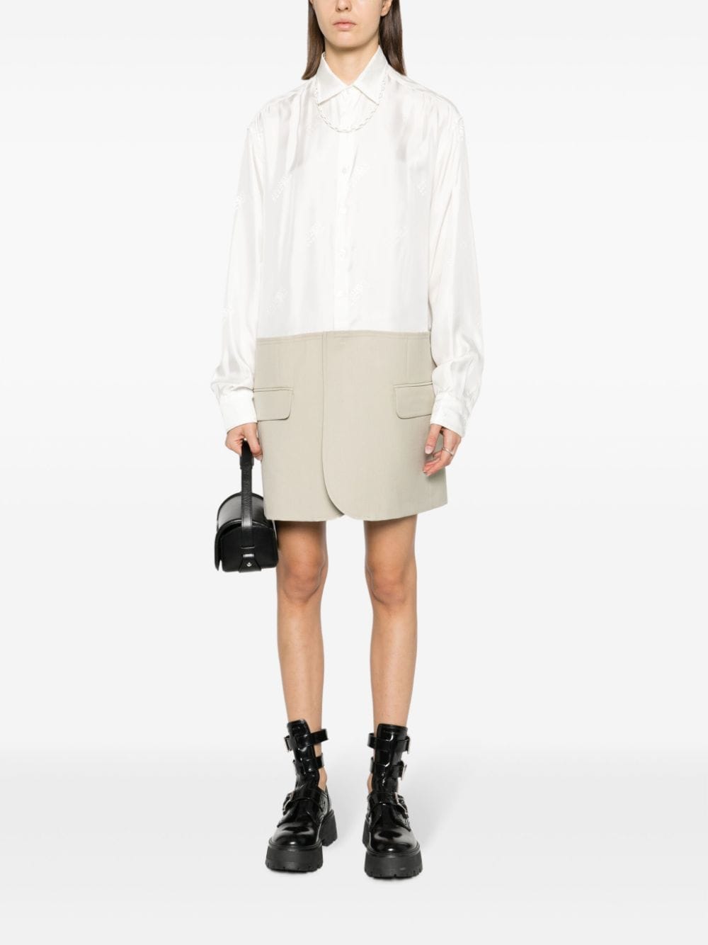 MM6 Maison Margiela Spliced shirt dress - Wit