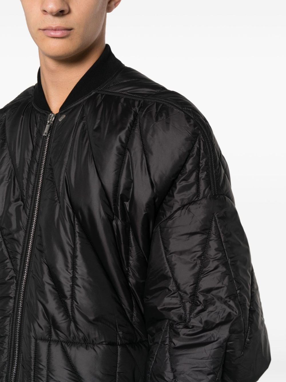 Shop Rick Owens Drkshdw Quilted Padded Bomber Jacket In Black