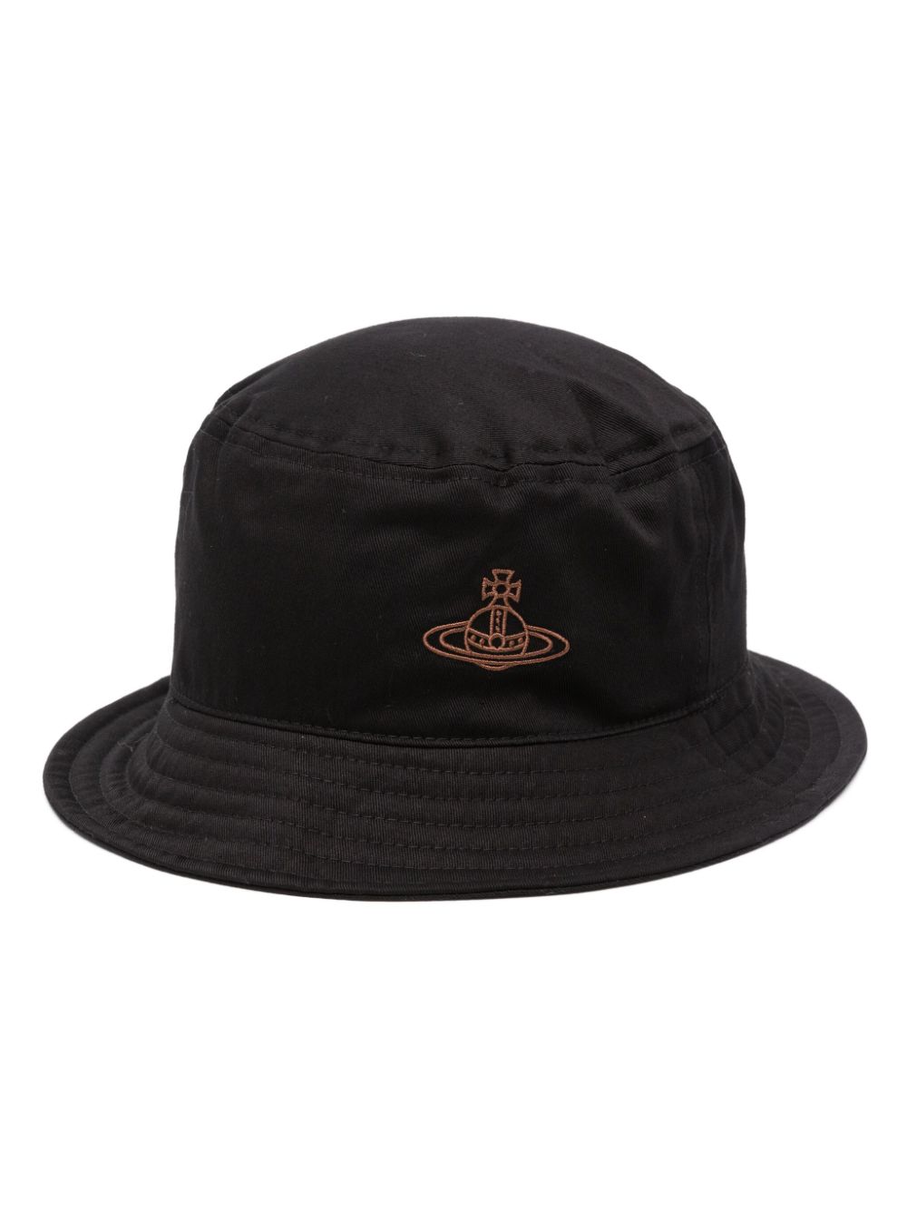 Vivienne Westwood Orb-embroidered Bucket Hat In Black