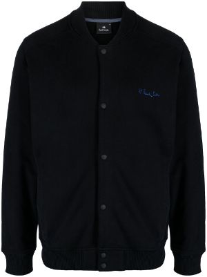 PS PAUL SMITH Jersey-paneled shell bomber jacket, Sale up to 70% off