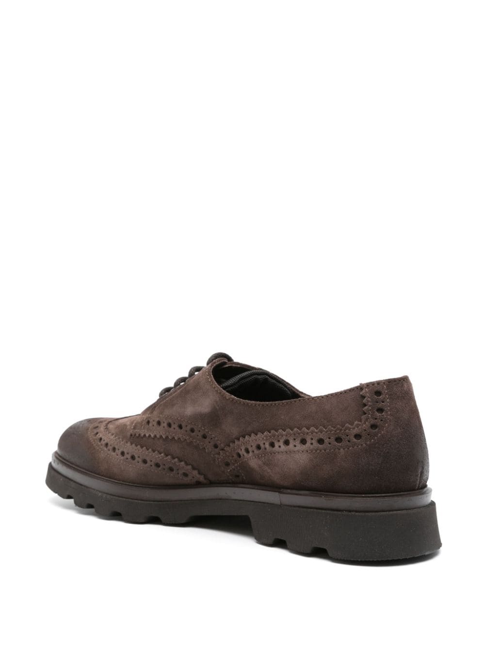 Shop Doucal's Sally Suede Brogues In Brown