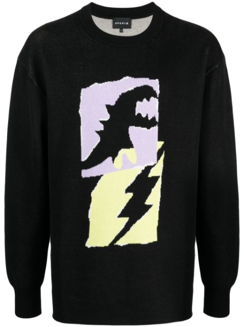 SPORT b. by agnès b.  sweatshirt med Dino Flash-logo 