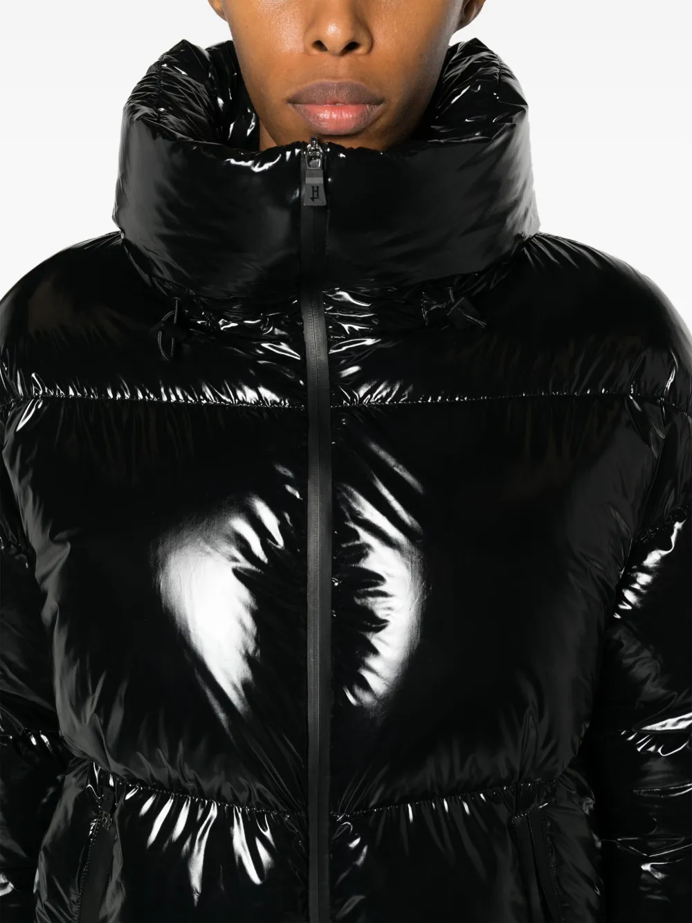 Shop Herno Laminar Drawstring-neck Quilted Down Jacket In Black