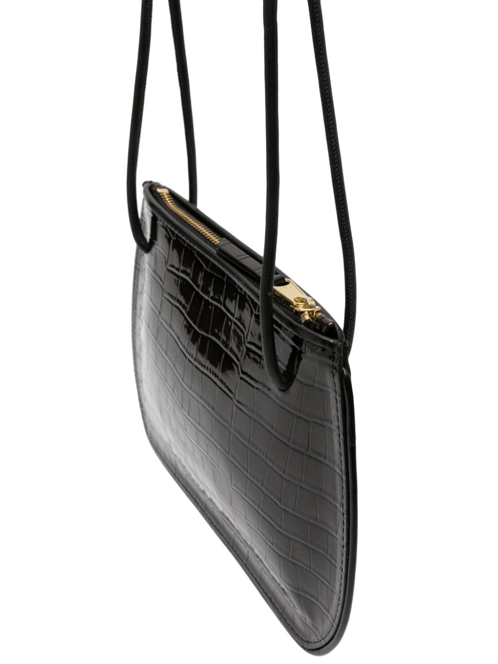 Shop Philosophy Di Lorenzo Serafini Crocodile-effect Leather Crossbody Bag In Brown