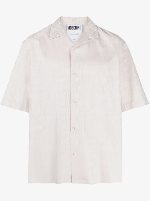 Moschino logo-jacquard cotton shirt