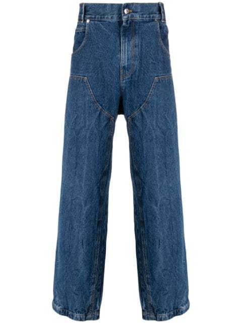 Paura Calça jeans wide leg cintura alta