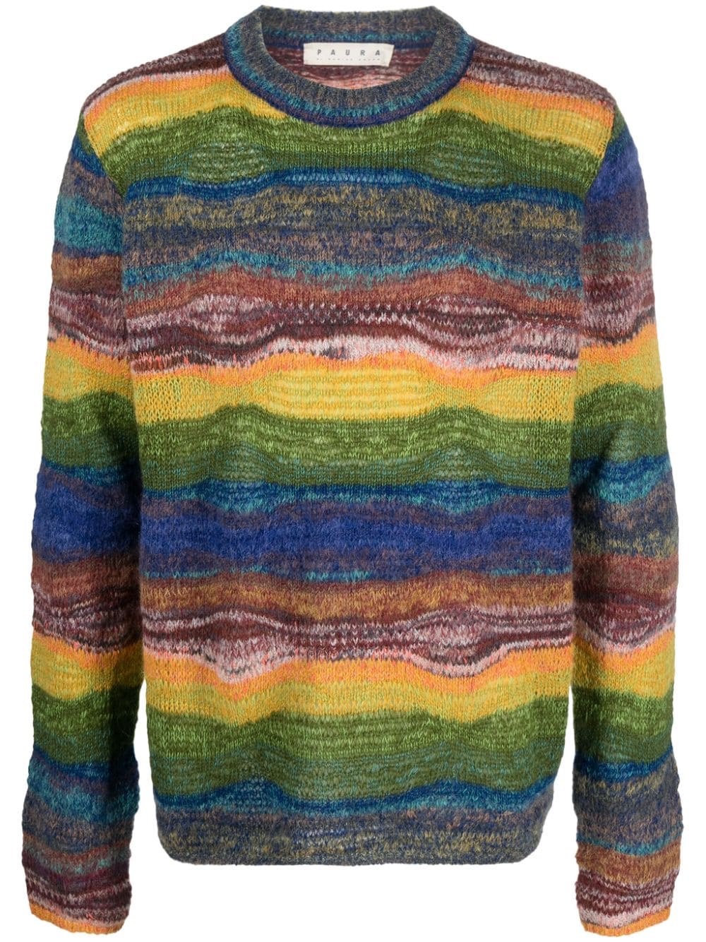 intarsia-knit ribbed-trim jumper