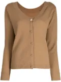 Paule Ka round-neck cashmere cardigan - Brown