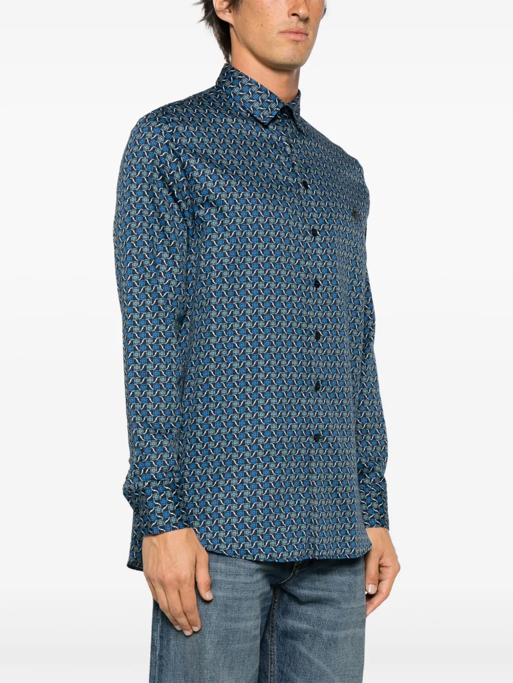 ETRO Overhemd met logoprint Blauw
