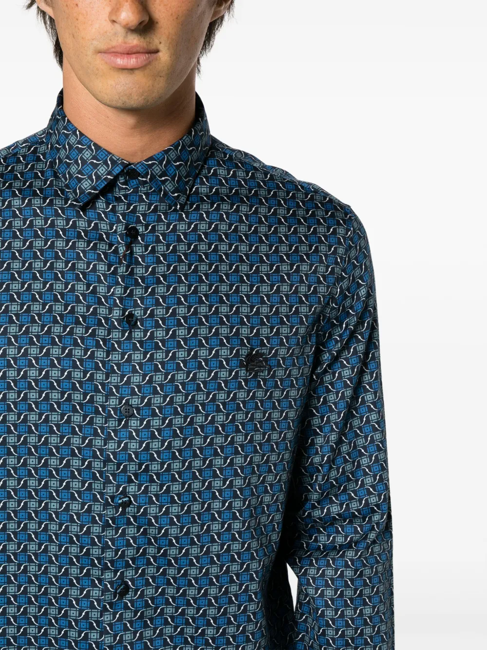ETRO Overhemd met logoprint Blauw