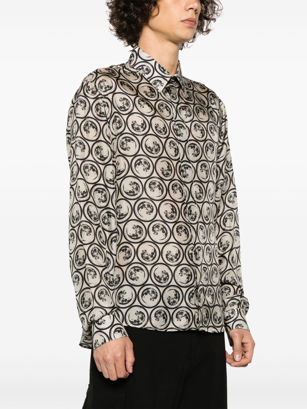 Off-white Moon Ao-print Silk Shirt - Farfetch