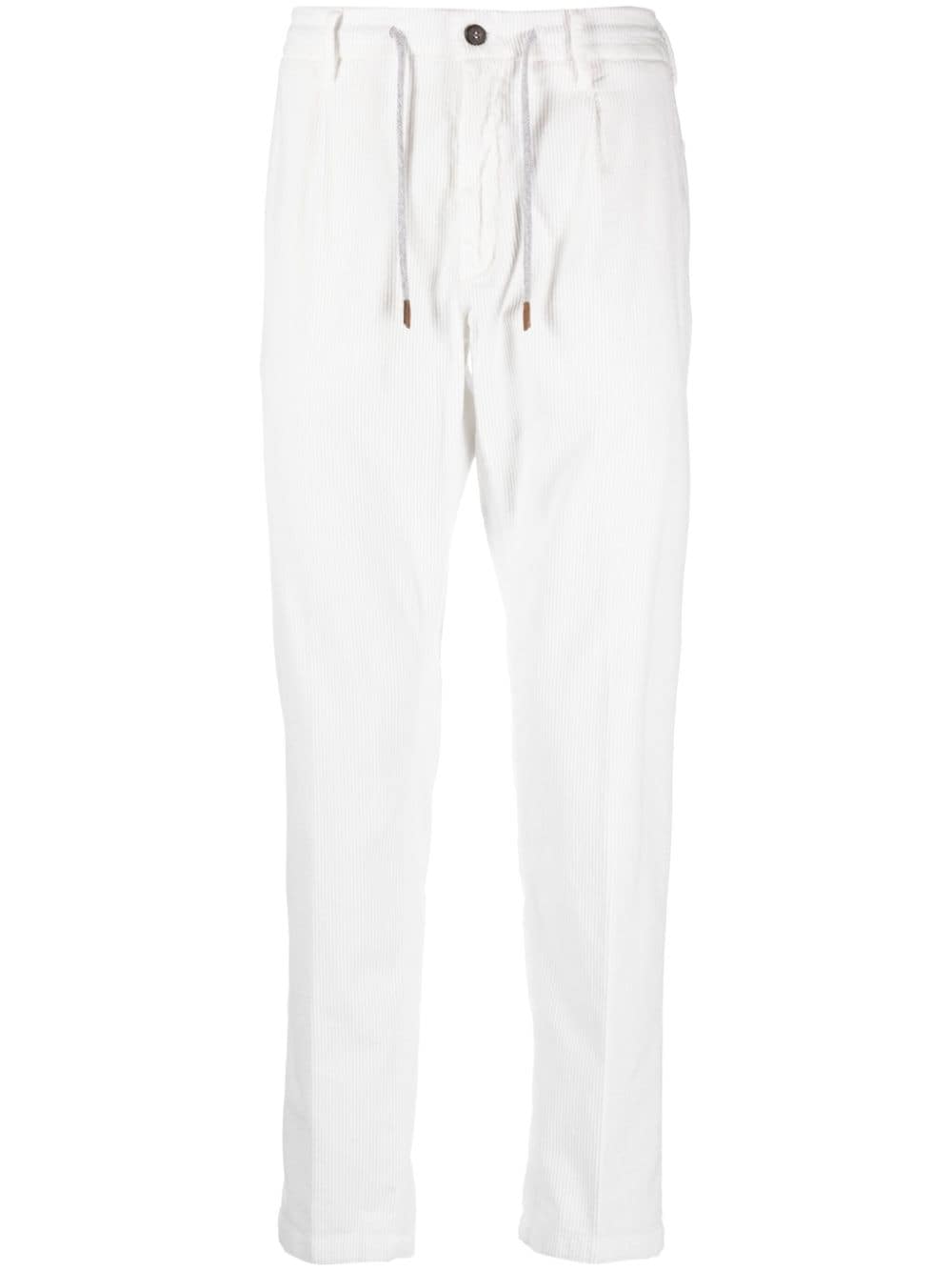 Eleventy Pantaloni a coste con coulisse - Bianco