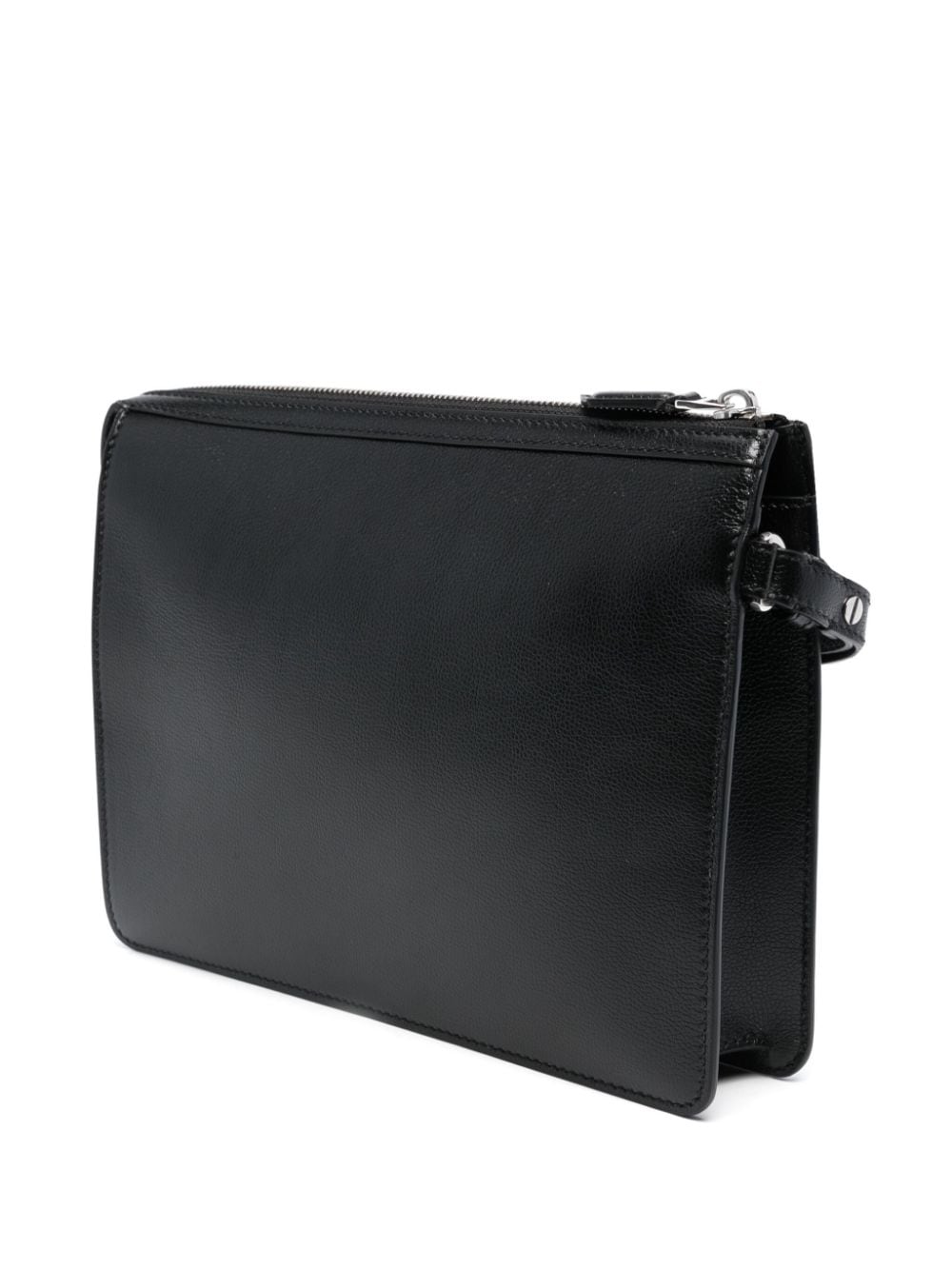 Shop Bally Banque Leather Clutch Bag In Black