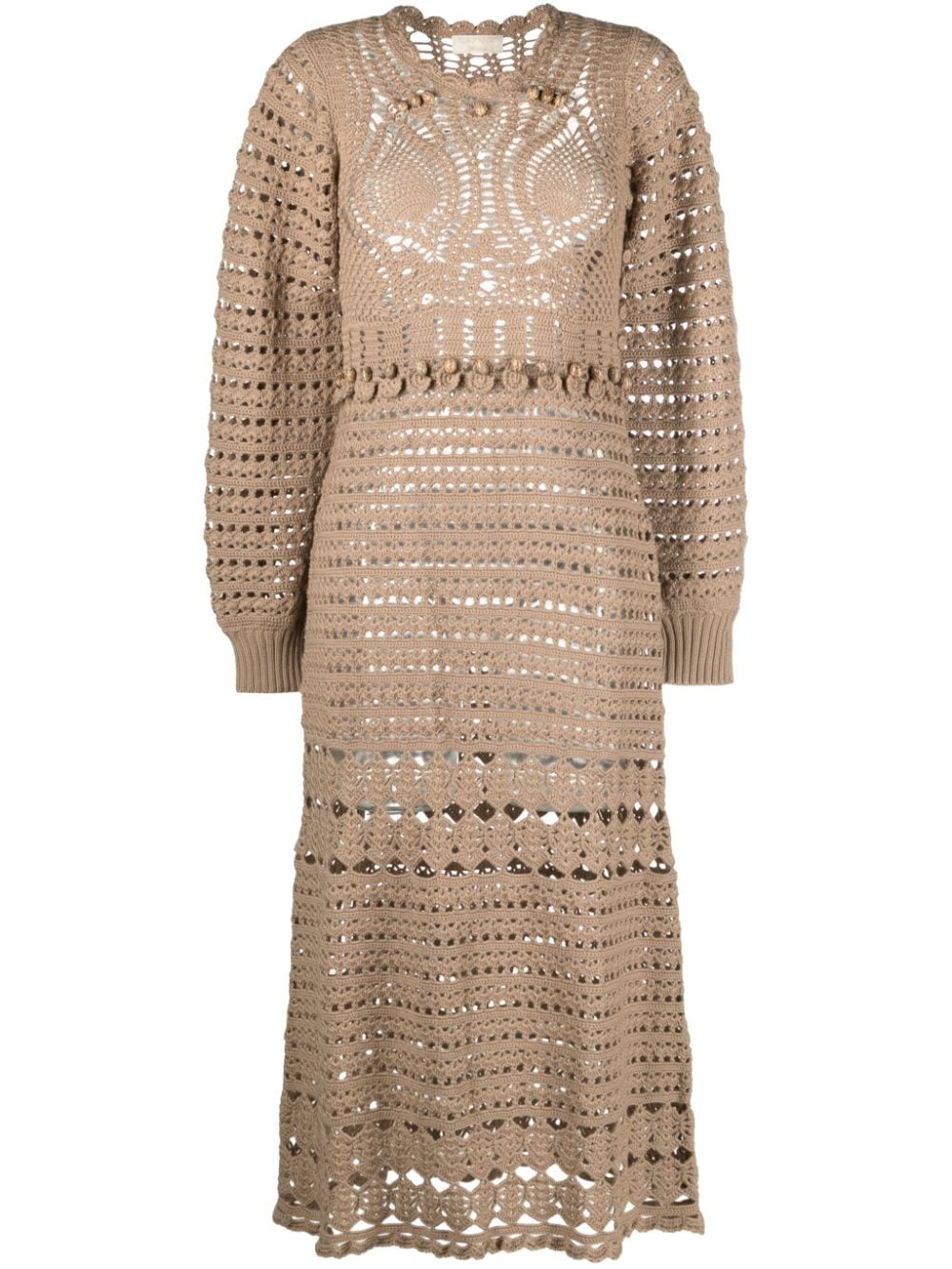 Shop Ulla Johnson Prisha Knitted Midi Dress In Neutrals