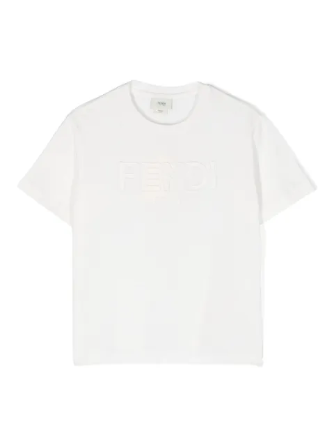 Fendi Kids logo-embroidered cotton T-shirt