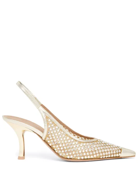 Malone Souliers Vesper 70mm crystal-embellished slingback pumps