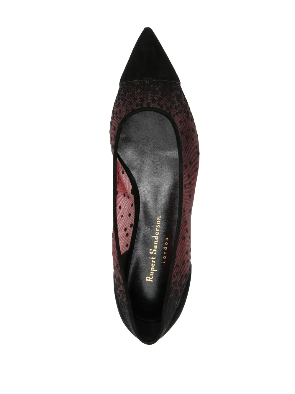 Shop Rupert Sanderson Aurelia Mesh Ballerina Shoes In Red