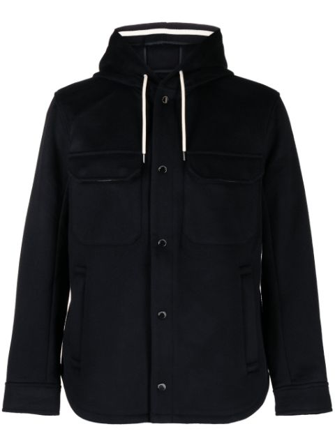 Emporio Armani hooded virgin wool shirt jacket Men