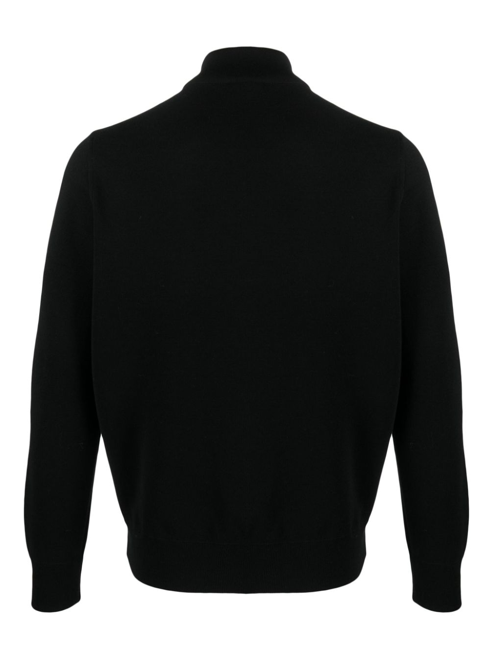 D4.0 zip-up wool cardigan - Zwart
