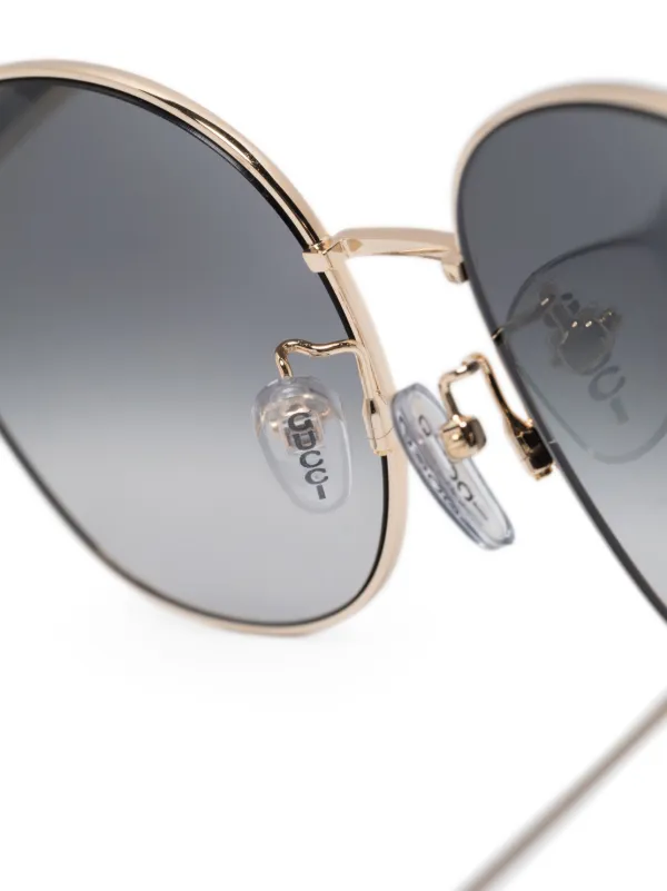 Gucci round frame metal glasses hotsell