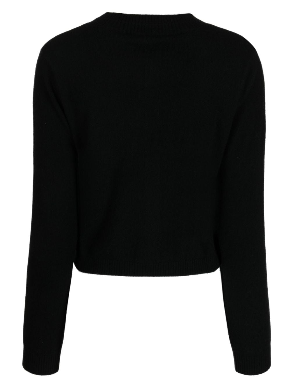 Shop Paule Ka Crew-neck Cashmere Cardigan In Black