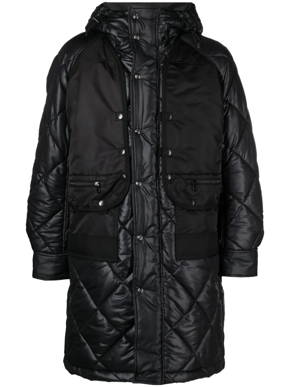 Junya Watanabe x Innerraum hooded quilted jacket - Nero