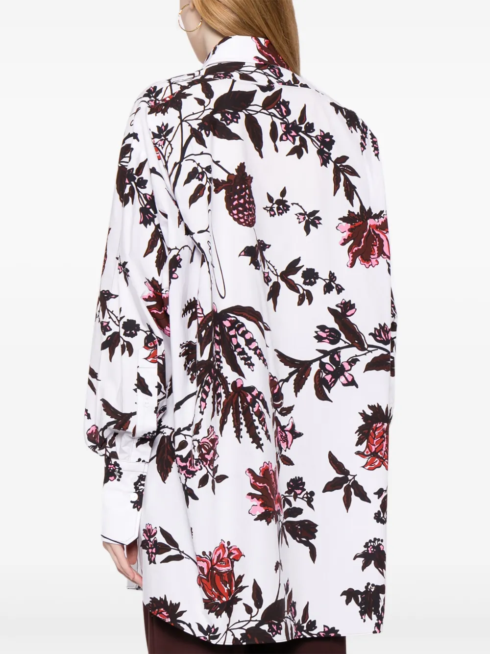 Patou Blousejurk met bloemenprint Wit