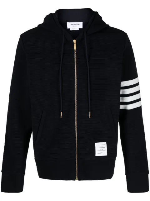 Thom Browne hoodie con parche del logo y cierre 