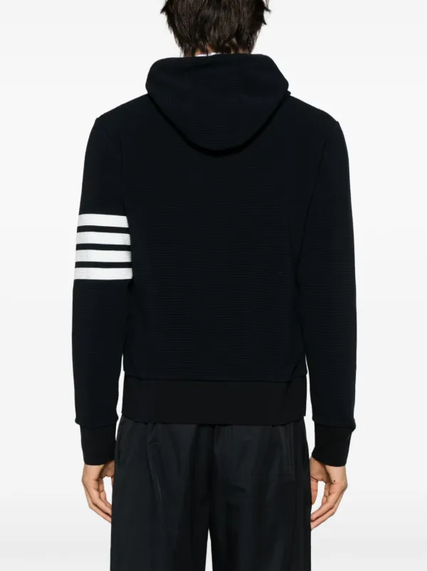 Thom Browne logo-patch zip-up Hoodie | Blue | FARFETCH