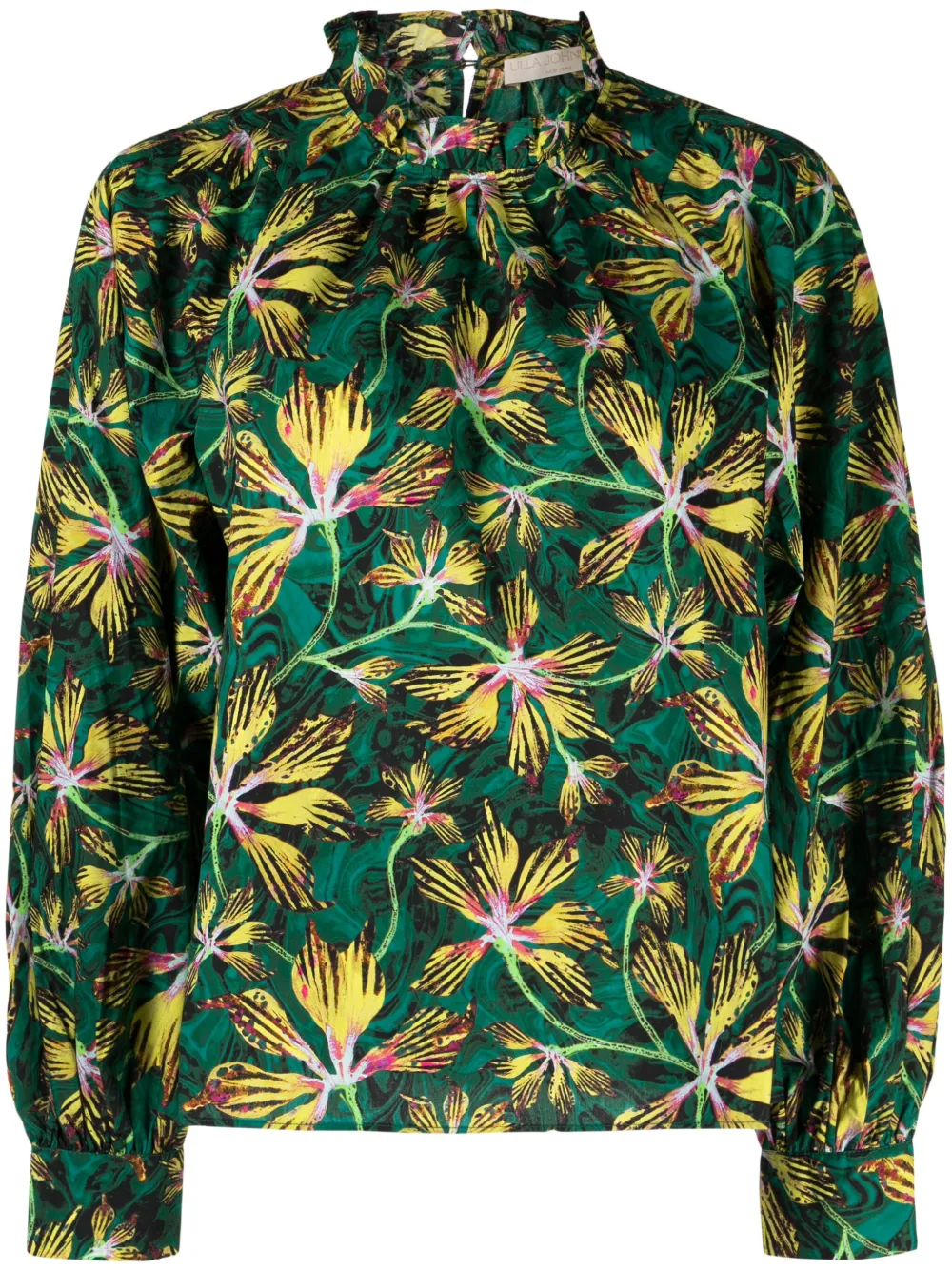 Ulla Johnson Blouse met ruchekraag Groen