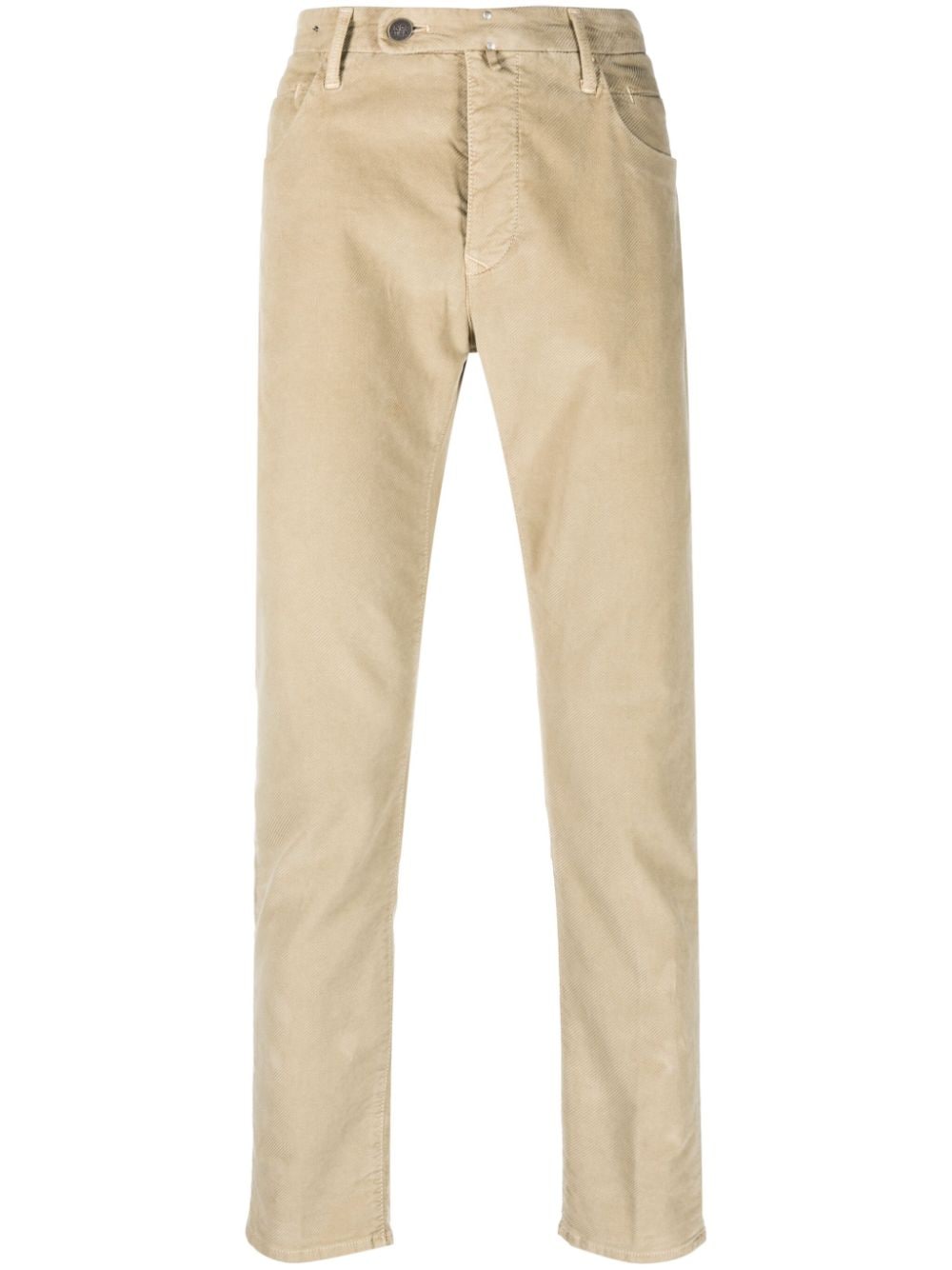 Incotex Ribfluwelen broek Beige