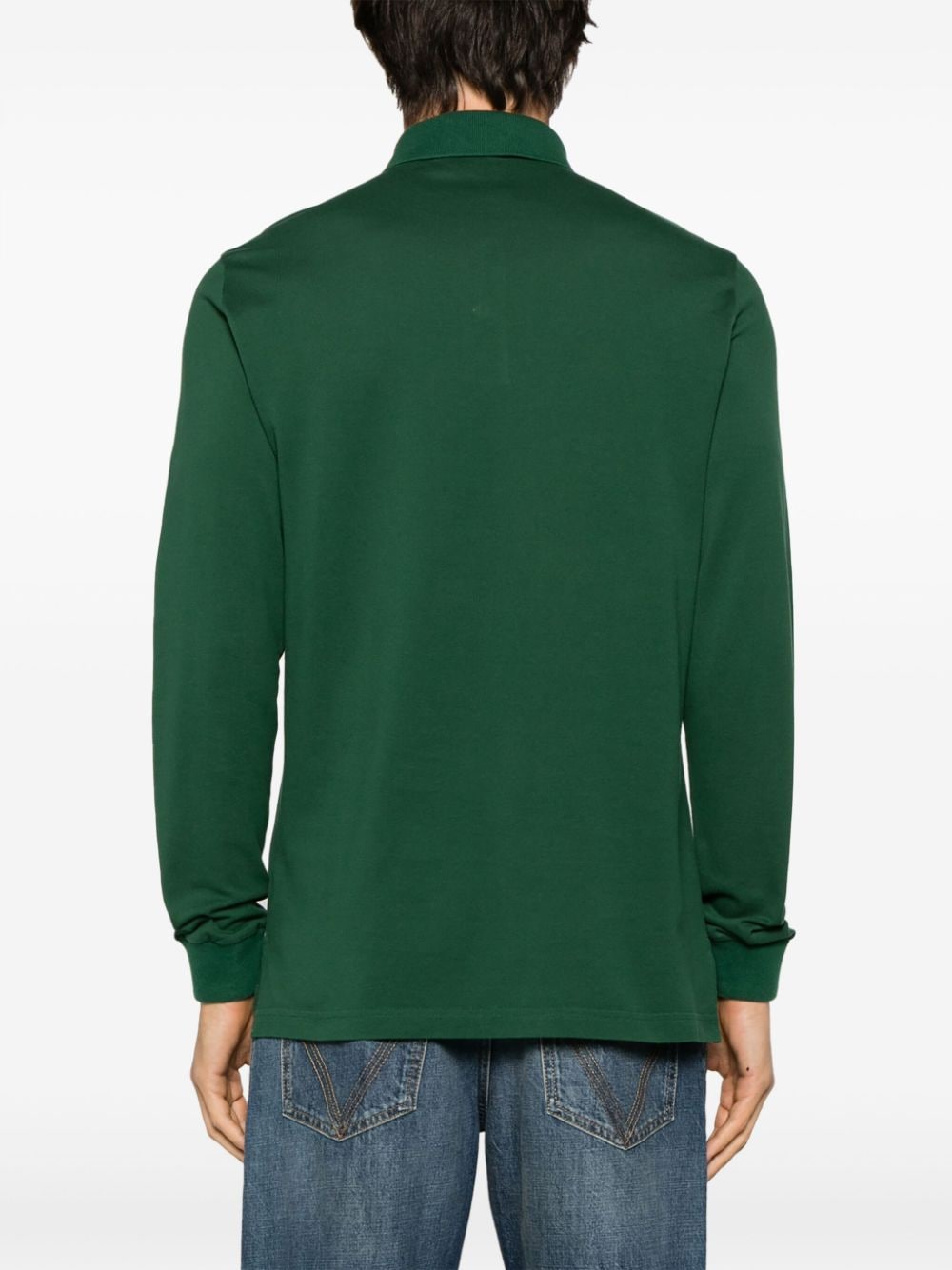 Shop Etro Pegaso-motif Cotton Polo Shirt In Green