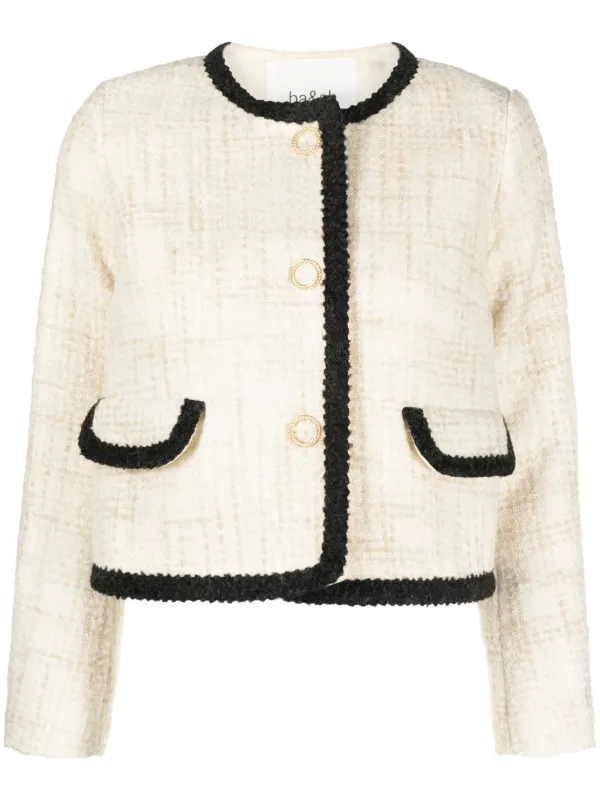 White jacket online with black trim