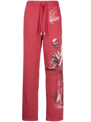 Track pants best sale red and white