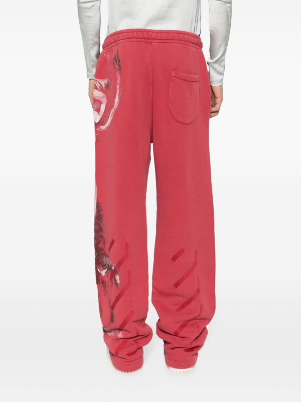 Off white red store track pants