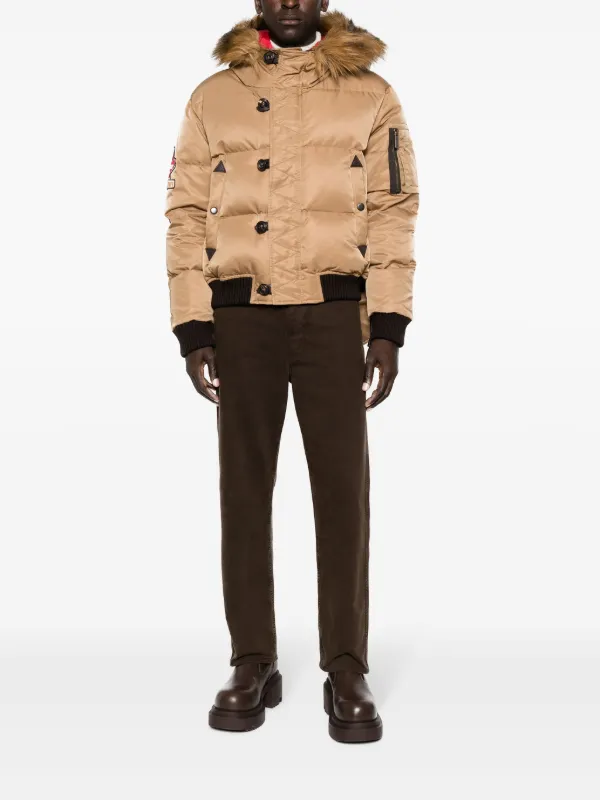 DSQUARED2 フーデッド ダウンジャケット | ブラウン | FARFETCH JP