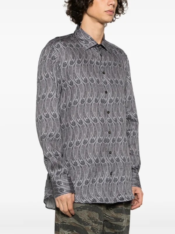 ETRO paisley-print Cotton Shirt Grey FARFETCH TH