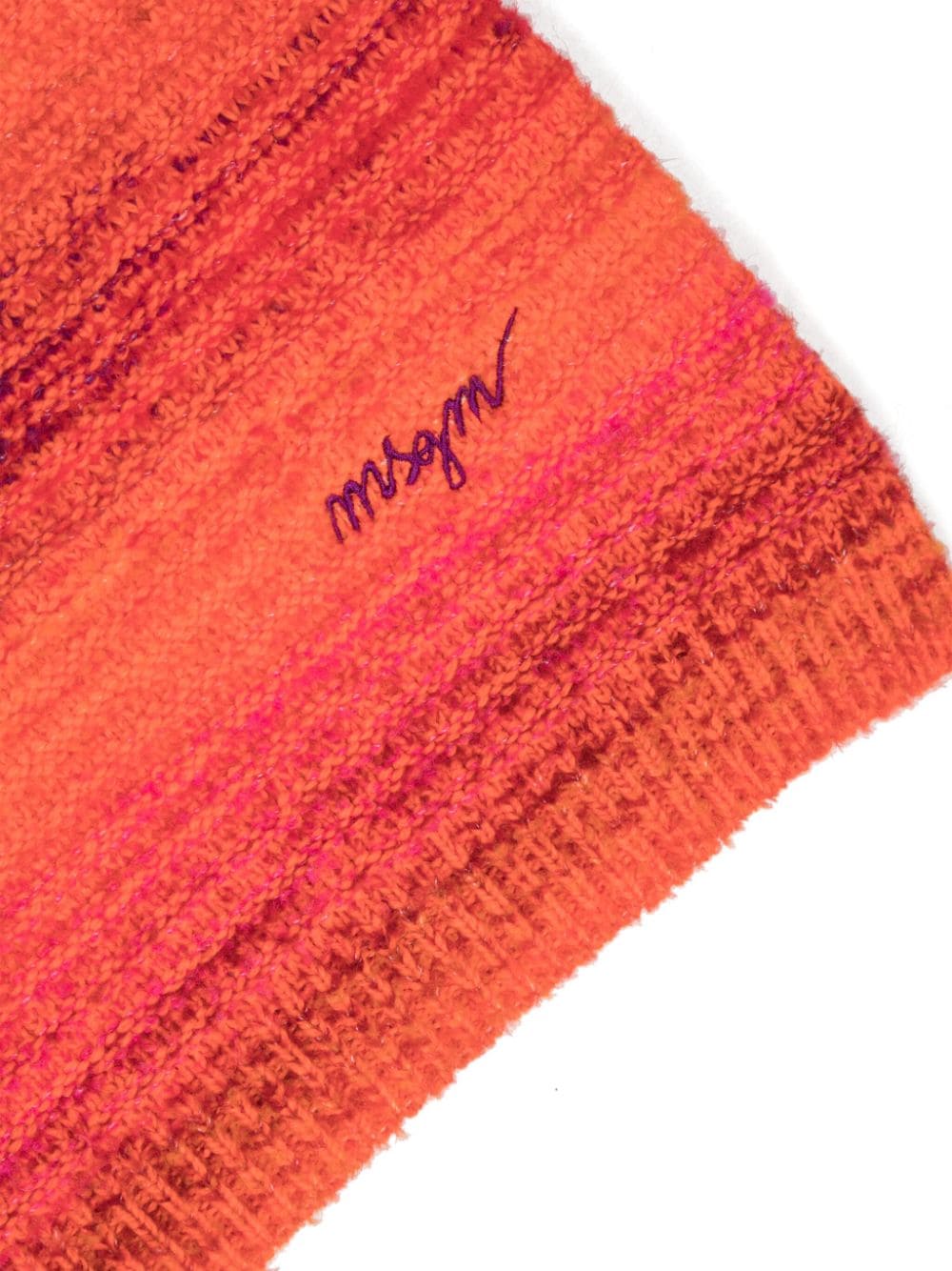 Shop Msgm Logo-embroidered Drawstring-waistband Skirt In Orange