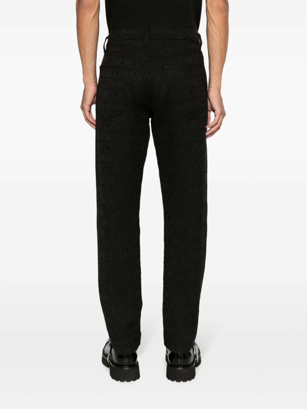 Moschino Jeans met logo-reliëf Zwart