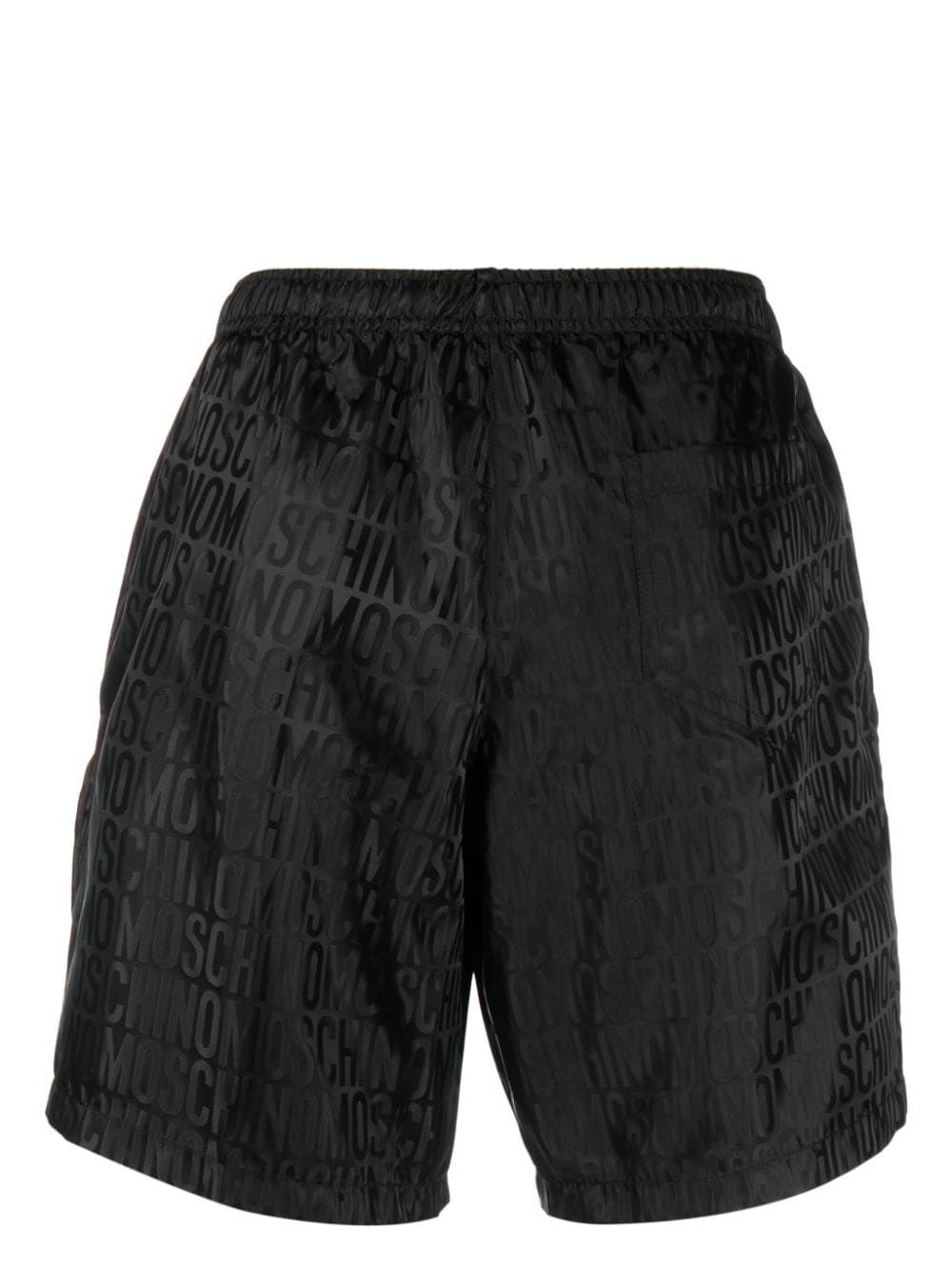 Shop Moschino Logo-print Swim Shorts In Black