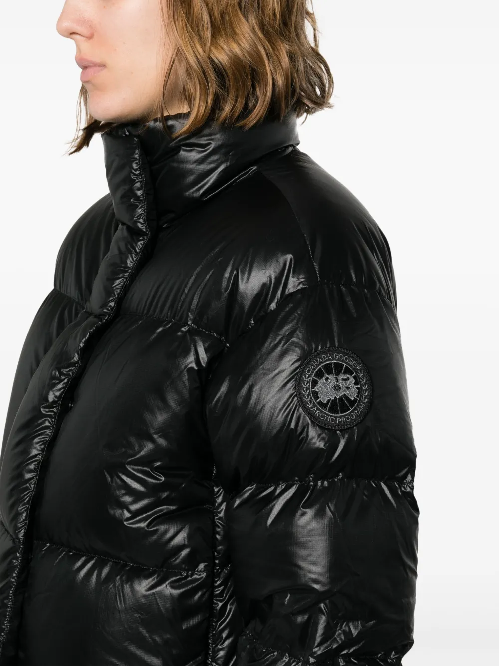 Canada Goose Womens Cypress Cropped Shell-down Puffer Jacket Black Xl