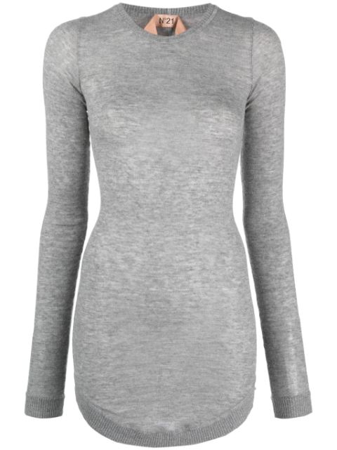 Nº21 semi-sheer mélange-effect jumper