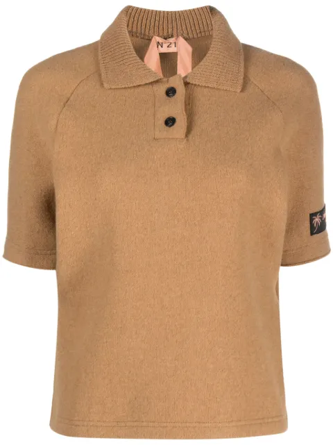 Nº21 wool-blend knitted polo shirt 