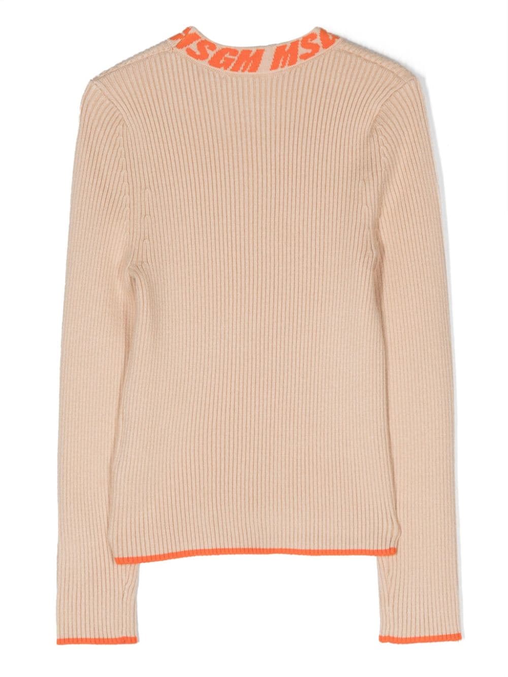 Image 2 of MSGM Kids logo-embroidered knitted jumper