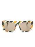 Gucci Eyewear stripe-print square-frame sunglasses - Black