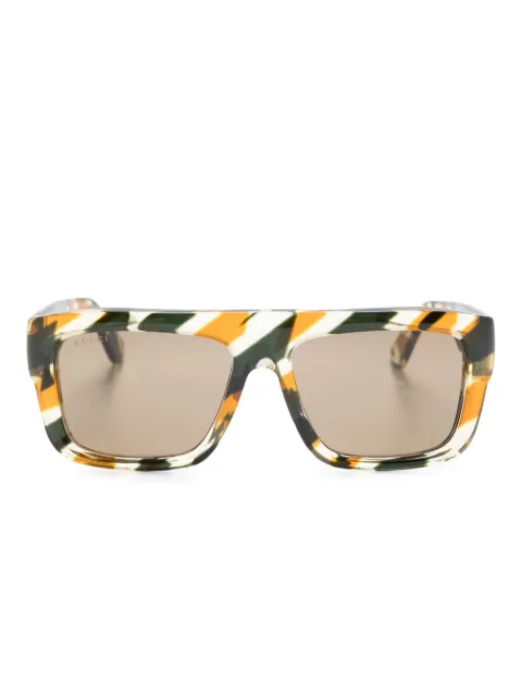 Gucci Eyewear stripe-print square-frame sunglasses