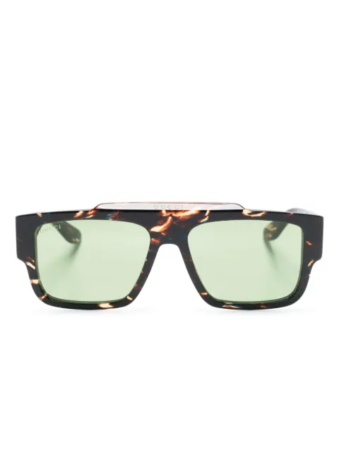 Gucci Eyewear lentes de sol con armazón cuadrada estilo carey